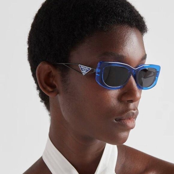 NEW Prada PR14YS 18M5S0 Crystal Electric Blue Grey Rectangle Women Sunglasses main image 10
